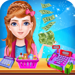 Cashier Girl Grocery Shopping icon