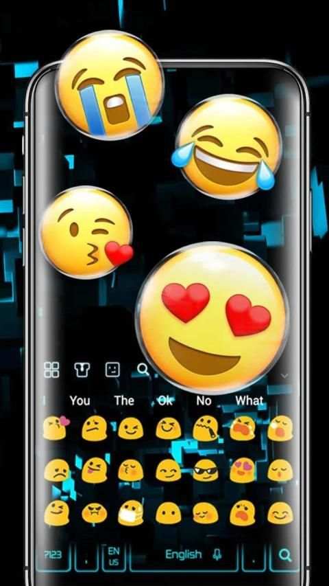 Neon Blue Keyboard screenshot 1