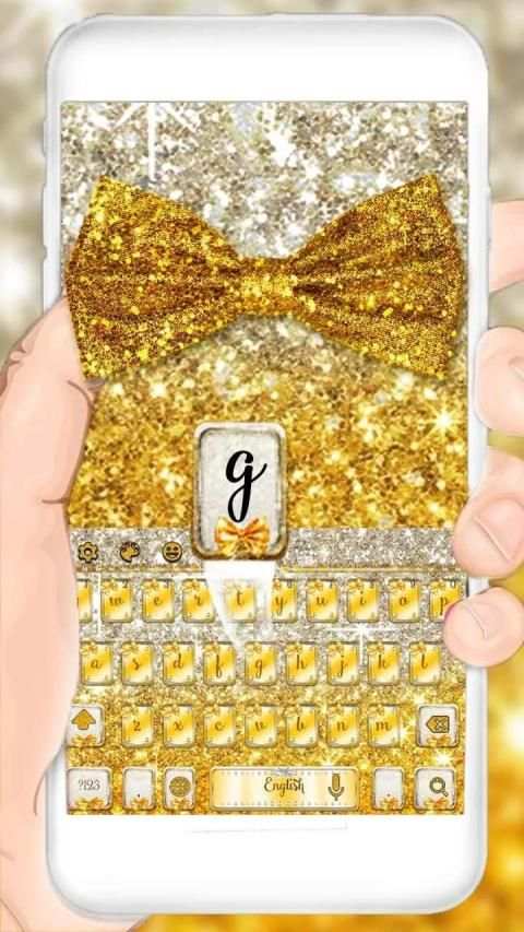 Glimmer Bowknot Gold keyboard स्क्रीनशॉट 2
