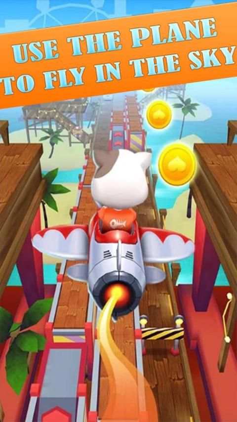 Talking Cat Rush - Subway & Bus Tom Run 3D screenshot 4