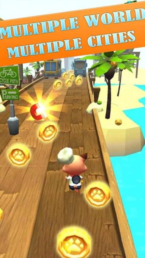 Talking Cat Rush - Subway & Bus Tom Run 3D screenshot 5