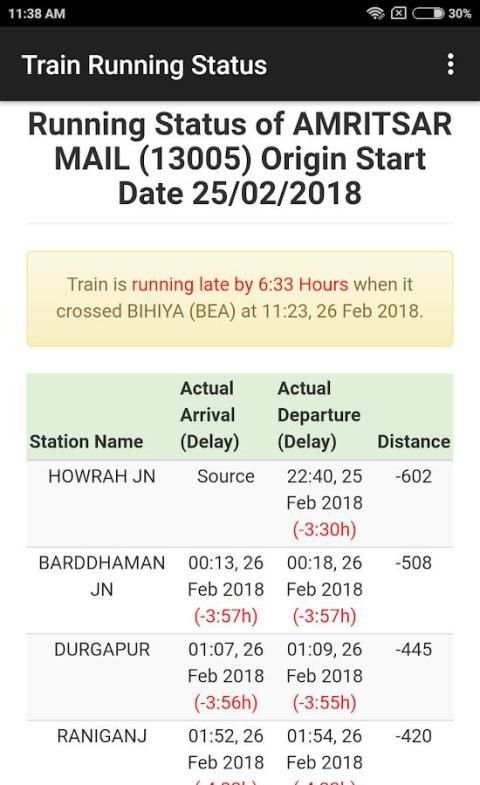 Train Running Status स्क्रीनशॉट 1