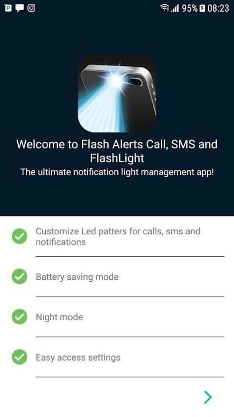 Flash Alerts call, sms - Super Flashlight screenshot 8
