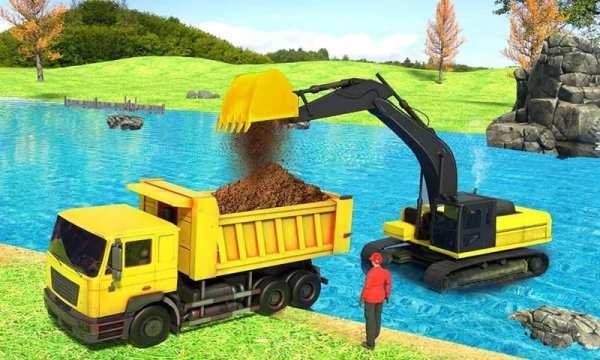 River Sand Excavator Simulator: Crane Game स्क्रीनशॉट 2