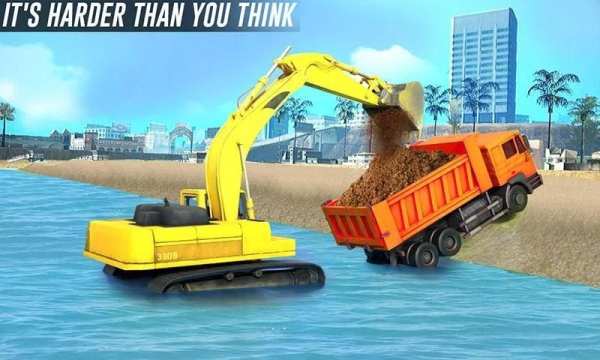 River Sand Excavator Simulator: Crane Game स्क्रीनशॉट 1