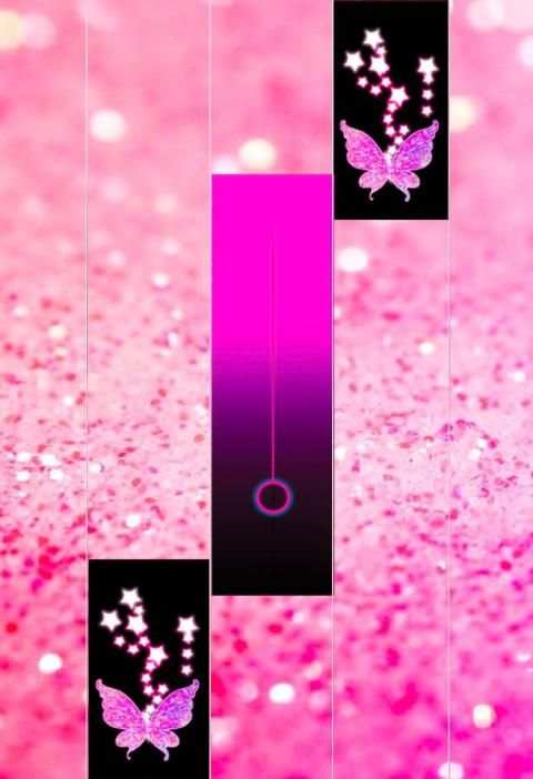 Pink Glitter Piano Tiles Butterfly screenshot 1