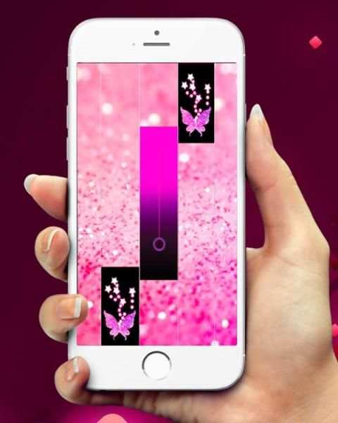 Pink Glitter Piano Tiles Butterfly screenshot 4