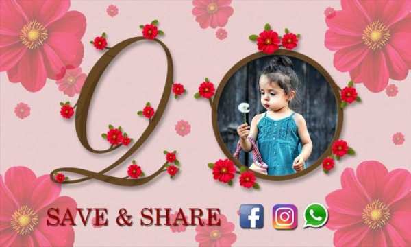 Flower Text Photo Frames स्क्रीनशॉट 1