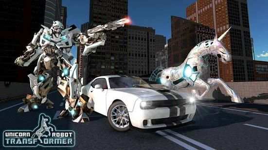 Robot Unicorn Muscle Car Robot Transforming Game screenshot 4