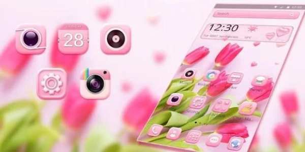 Pink Love Romantic Flower Theme screenshot 1