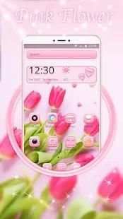 Pink Love Romantic Flower Theme screenshot 2