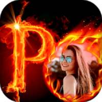 Fire Text Photo Editor : Frames