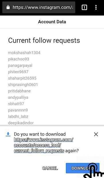 Sent Request Instagram screenshot 3