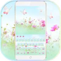 Pink Flowers Keyboard Theme