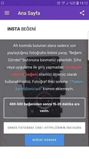 instagram şifresiz beğeni uygulaması -İnsta Beğeni screenshot 3