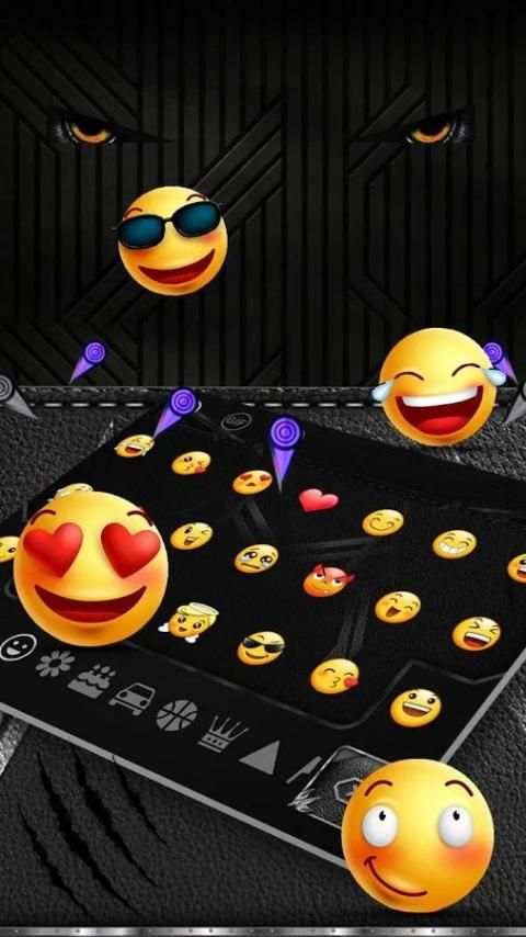 Tema Keyboard Panther Hitam screenshot 1