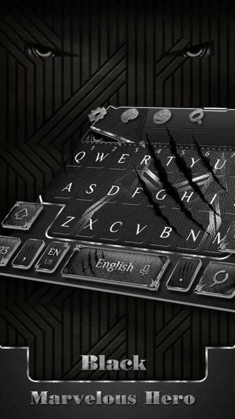 Tema Keyboard Panther Hitam screenshot 3