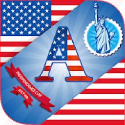 ikon 4th July DP Maker : American Flag Theme Alphabet