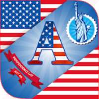 4th July DP Maker : American Flag Theme Alphabet on 9Apps