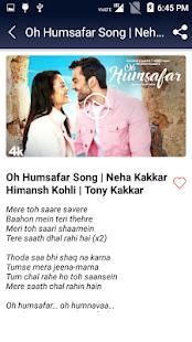 Oh humsafar discount lyrics in hindi