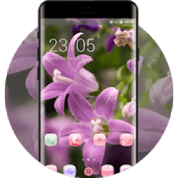 Flower theme purpura space interstellar planet icon