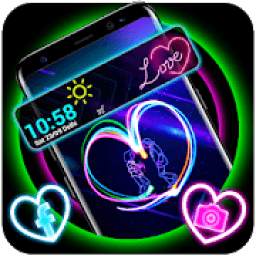 Neon Heart Launcher Theme