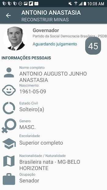 ELEIÇÕES 2018 - INFORMAÇÕES DOS CANDIDATOS скриншот 2