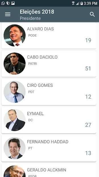 ELEIÇÕES 2018 - INFORMAÇÕES DOS CANDIDATOS скриншот 5
