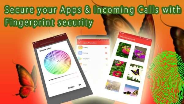 Fingerprint App Lock and Call Lock Theme Butterfly 1 تصوير الشاشة
