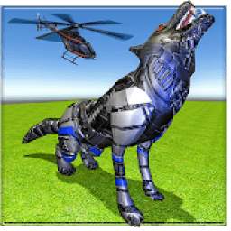 Helicopter Robot Transform Futuristic Robot Wolf