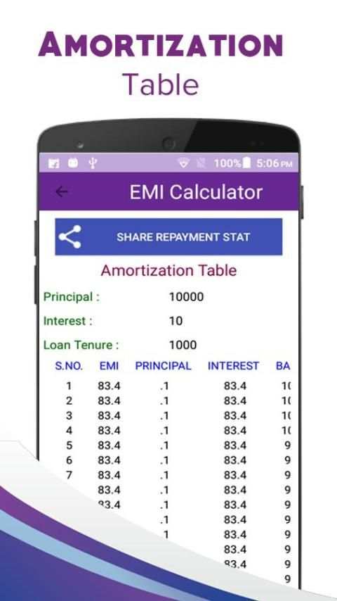 EMI Calculator screenshot 1