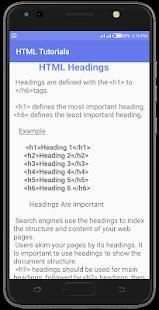 HTML Tutorials स्क्रीनशॉट 4