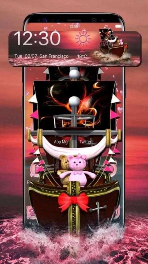 3D Titanic Pink Lovely Teddy Theme screenshot 4
