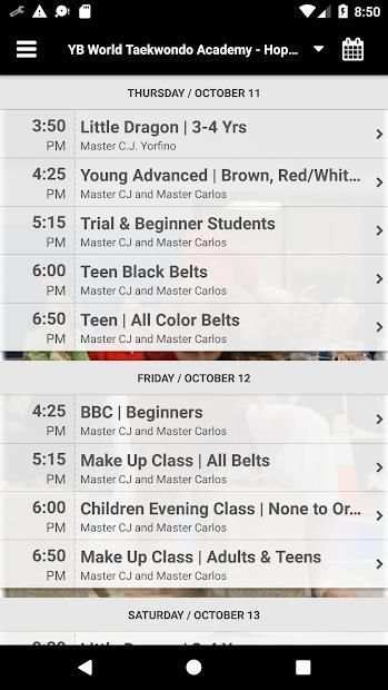YB World Taekwondo Academy screenshot 2