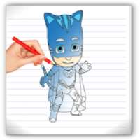 cara menggambar pj masks