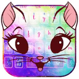 Galaxy Kitty Emoji Keyboard Theme
