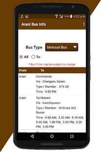 Arani Bus Info screenshot 6