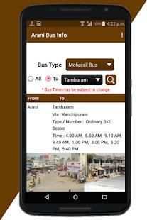 Arani Bus Info screenshot 2