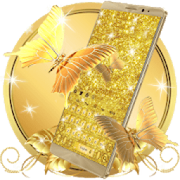 ikon Luxury Golden Butterfly Keyboard Theme