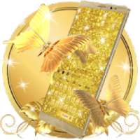 Luxury Golden Butterfly Keyboard Theme on 9Apps