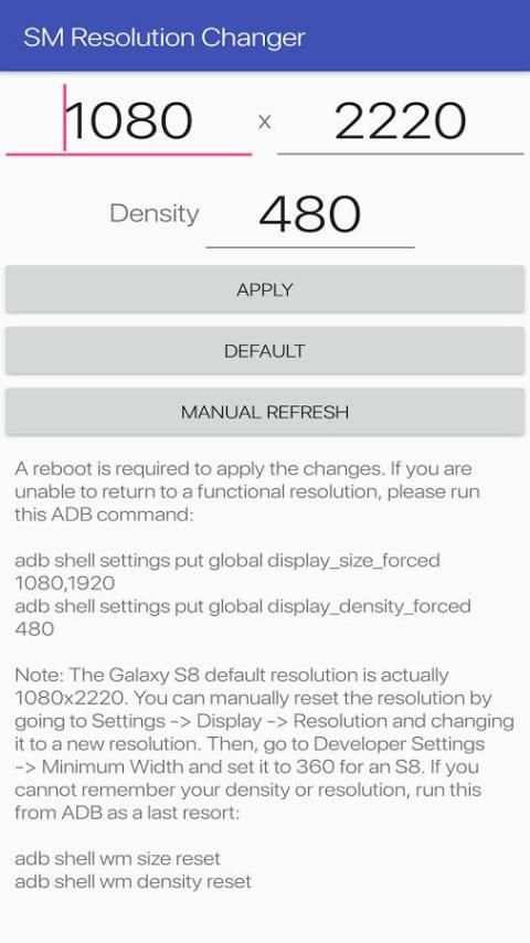 SM Resolution Changer screenshot 1