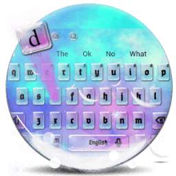 Neon Blue Keyboard Theme 10001005