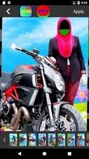Hijab Girl Bike Photo Suit screenshot 3