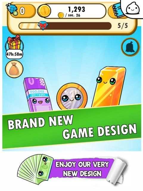 Money Evolution - Idle Cute Clicker Game Kawaii स्क्रीनशॉट 1