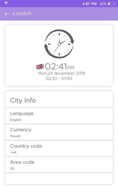 World Clock screenshot 1