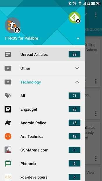 TT-RSS for Palabre screenshot 1