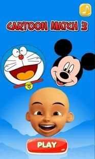 Cartoon Match 3 Games Mickey Upin Doraemon screenshot 3