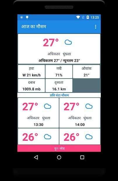 Today's weather In Hindi - आज का मौसम screenshot 2