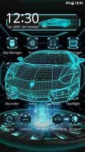 Tema Neon Mobil Biru Neon screenshot 2