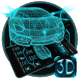 ikon Tema Neon Mobil Biru Neon